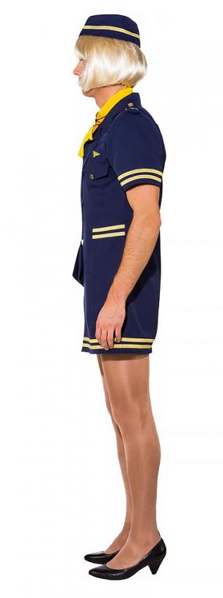 Stewardess Männerkostüm ohne Halstuch
