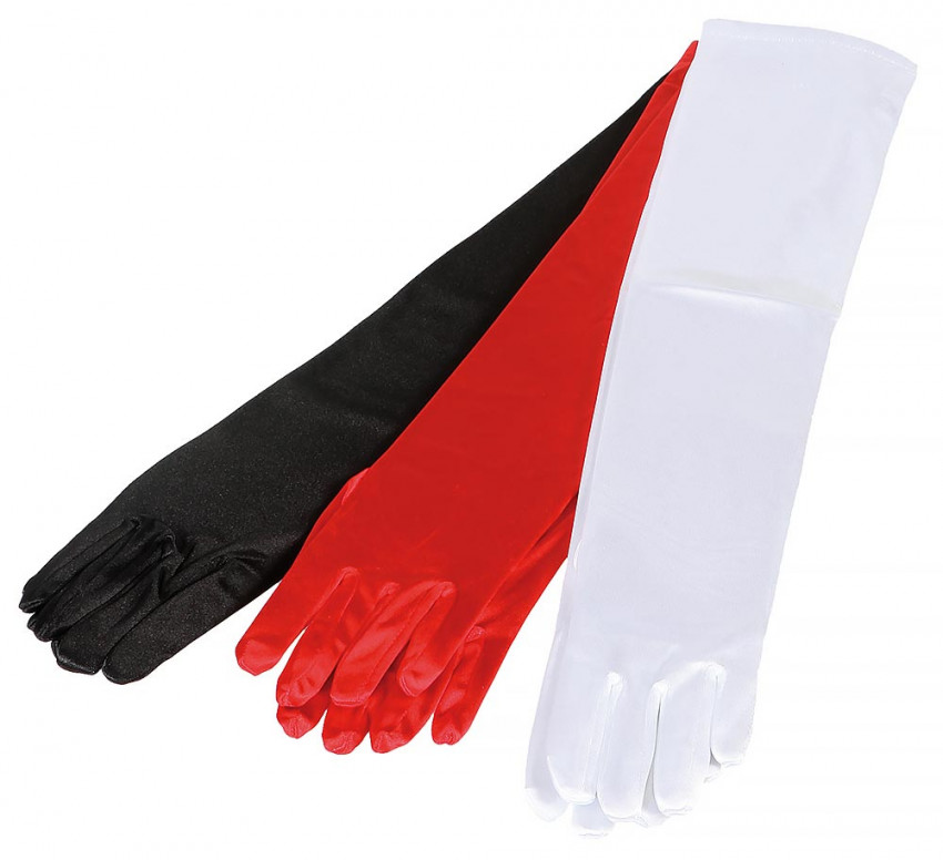 Satin-Handschuhe lang