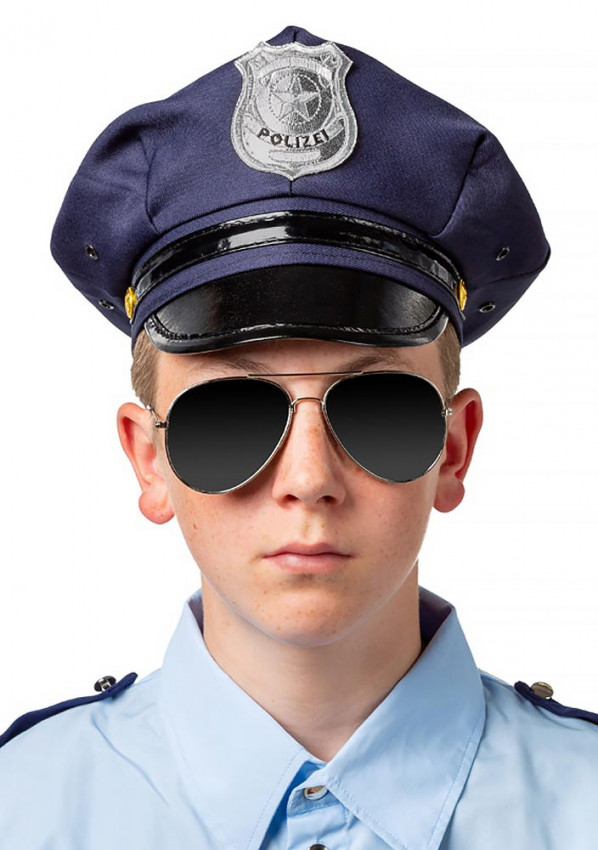 Kinder Polizeimütze - Einheitsgröße mit elastischem Gummi
