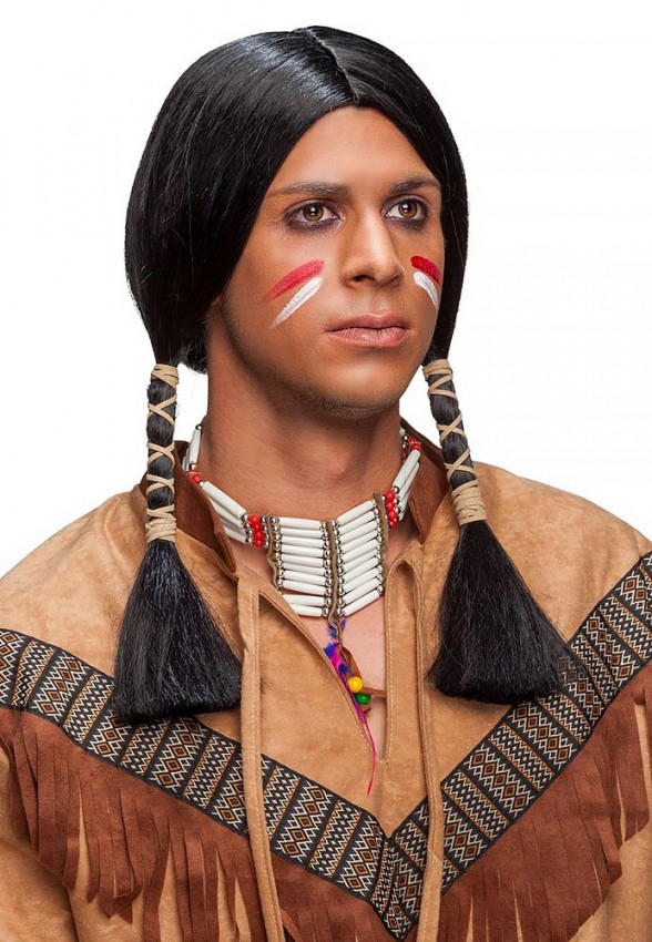 Indianer Perücke mit Zöpfen