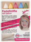 5 Pastell-Schminkstifte + Spitzer