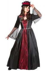 Vampirkleid Schwarz/Weinrot