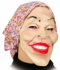 Maske alte Frau mit Kopftuch